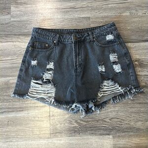 Falmer Heritage‎ Gray Distressed Raw Hem Shorts Size 1X